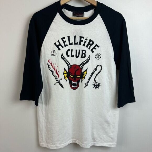 Victoria Von Wolf Men’s Small Hellfire Club Hand Painted T-Shirt White Streetwea - Picture 1 of 8